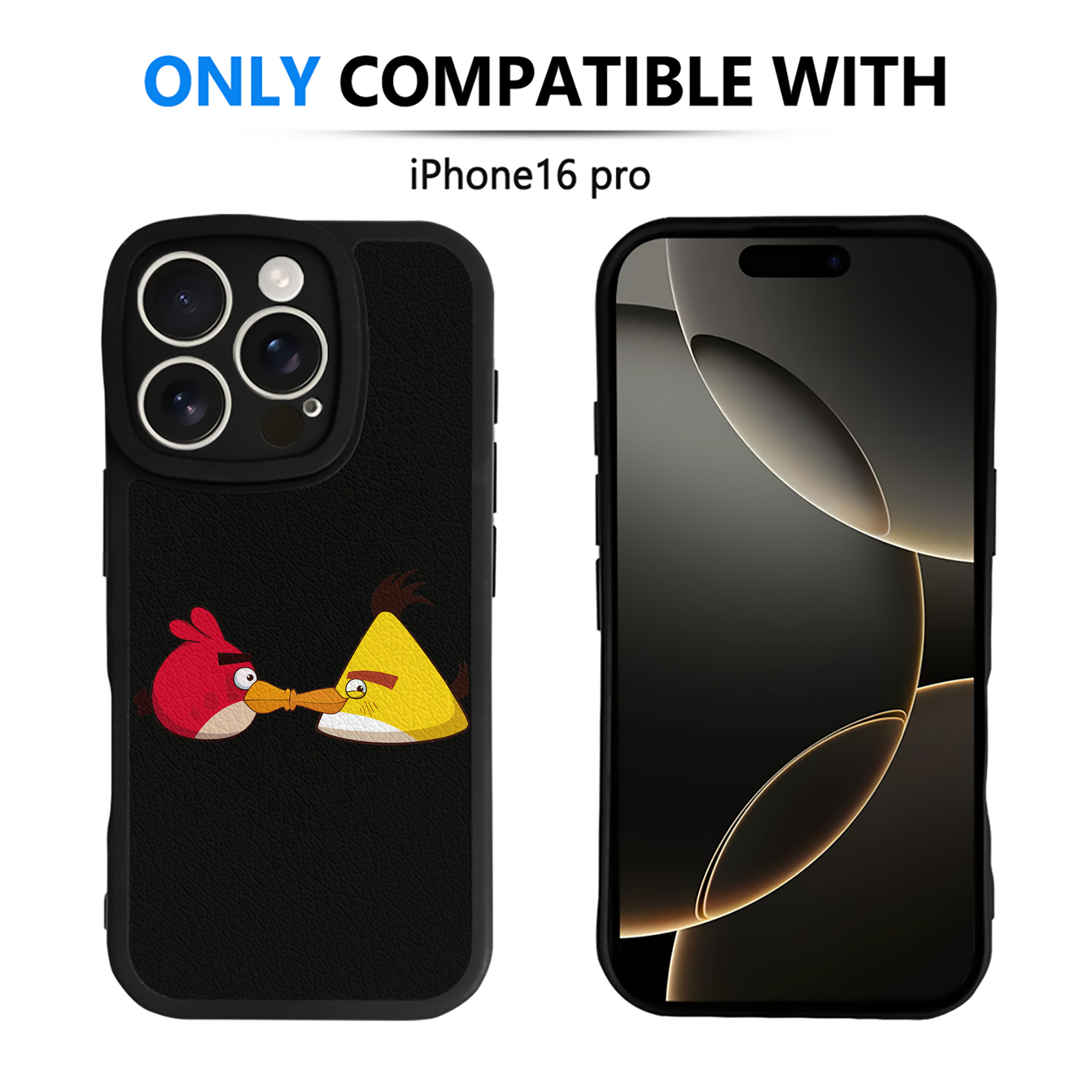 （画像用） Angry Birds アングリーバード 【iPhone 16シリーズ対応】シリコンスマホケース（レザー調） 材質：シリコン